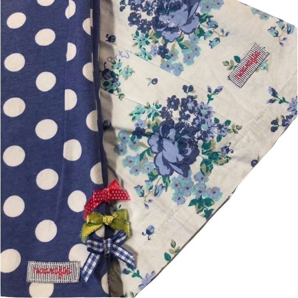 NAARTJIE Floral polka Dot Stripes Dress Shrug Capri‎ Leggings Girl 9